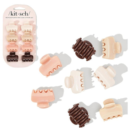 KITSCH Rosewood Cloud Claw Clips 8pc Set - Mini