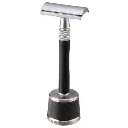 Feather-feather-wood-and-stainless-steel-double-edge-razor-w-stand-ws-d2s-1