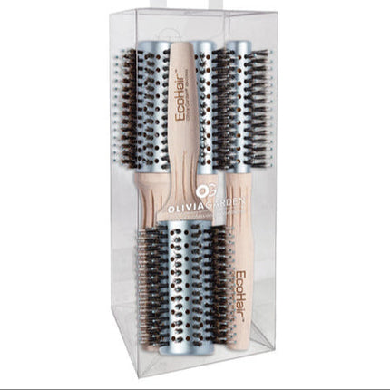 Olivia Garden EcoHair Eco-Friendly Bamboo Combo Vent Brush - 4 PC Box Deal