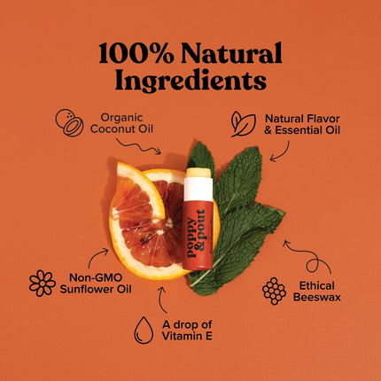 Poppy & Pout Lip Balm - Blood Orange Mint