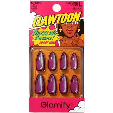 Absolute New York Glamify NTCW01 Clawtoon Press On Nails - Almond Long