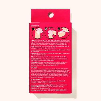 Absolute New York Glamify NTCW01 Clawtoon Press On Nails - Almond Long