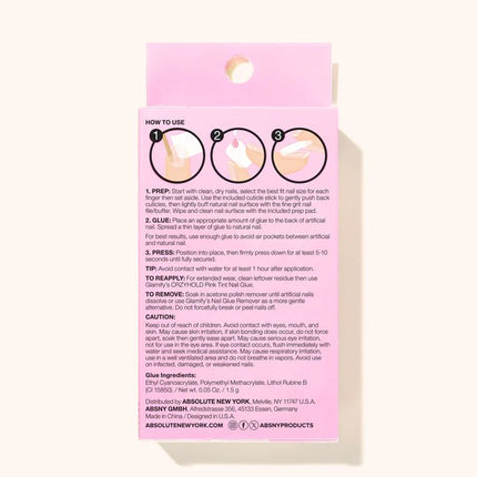 Absolute New York Glamify NTCW03 Clawtoon Press On Nails - Almond Long
