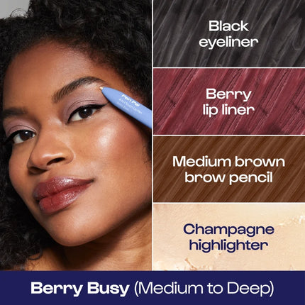Alleyoop Pen Pal 4-in-1 Eye, Brow, Lip & Highlight Pen - Berry Busy