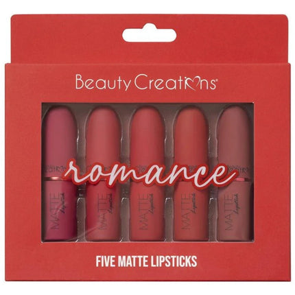 Beauty Creations "Romance" Five Piece Matte Lipstick Set