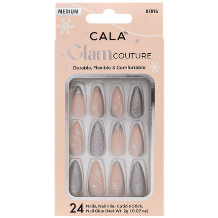 Cala Glam Couture | Almond Silver Glitter