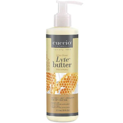 Cuccio Lyte Ultra-Sheer Body Butter Honey & Soy Milk 8 oz.