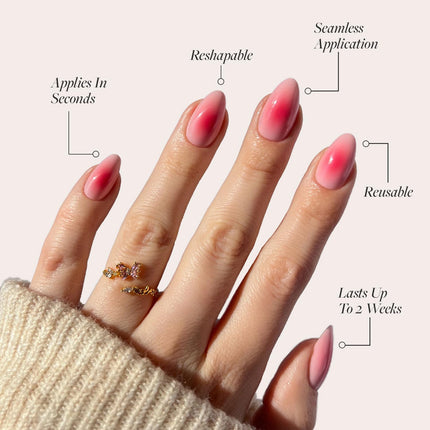Glamnetic Blushing Aura Press-On Nails - Short Almond