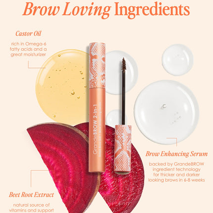 Grande Cosmetics GrandeBROW 2-In-1 Tinted Brow Gel + Brow Enhancing Serum