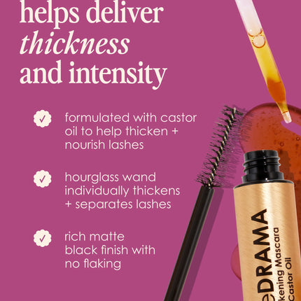 Grande Cosmetics GrandeDRAMA Intense Thickening Mascara with Castor Oil