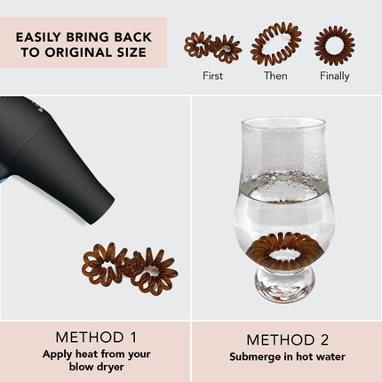 kitsch Brunette Spiral Hair Ties 8pc Set