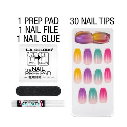 LA Colors Oh Darling Nail Frill Artificial Coffin Medium Length Nail Tips