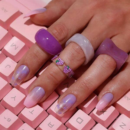 LA Colors True Beauty Nail Frill Artificial Coffin Medium Length Nail Tips