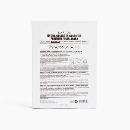 Lapcos 24K Gold Foil Premium Collagen Face Mask