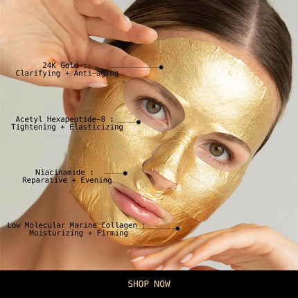 Lapcos 24K Gold Foil Premium Collagen Face Mask