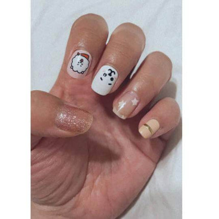 The Crème Shop BT21 RJ Blush Gel Nail Strips Swatch