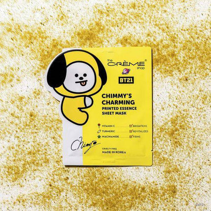The Creme Shop CHIMMYS CHARMING Printed Essence Sheet Mask - Infused with Vitamin C, Turmeric, Niacinamide