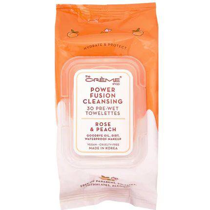 The Creme Shop Power Fusion Cleansing 30 Pre-Wet Towelettes - Rose & Peach