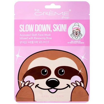 The Creme Shop Slow Down, Skin! Animated Sloth Face Mask - Renewing Rose AFM4417-1