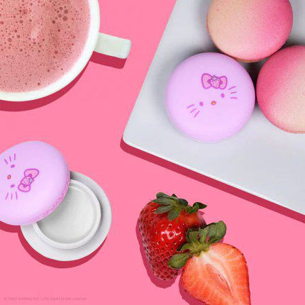 The Creme Shop x Hello Kitty Macaron Lip Balm - Strawberry Rose Latte