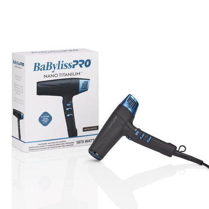BaBylissPRO Nano Titanium Black & Blue Professional High-Speed Dual Ionic Dryer