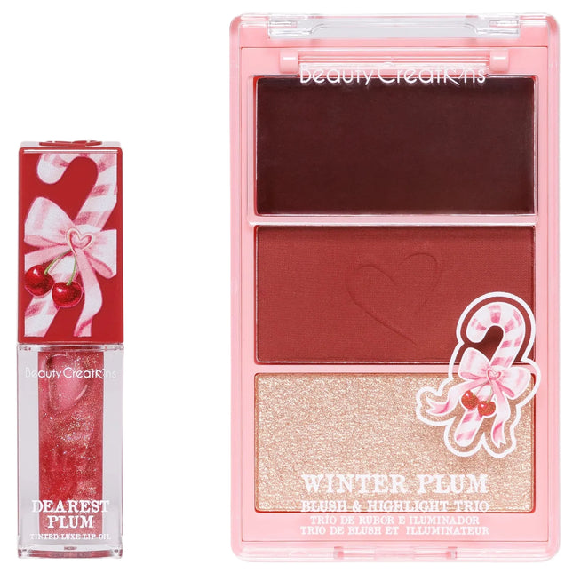 Beauty Creations Xmas Dashin' Darling Blush, Highlight & Tinted Luxe Lip Oil Set