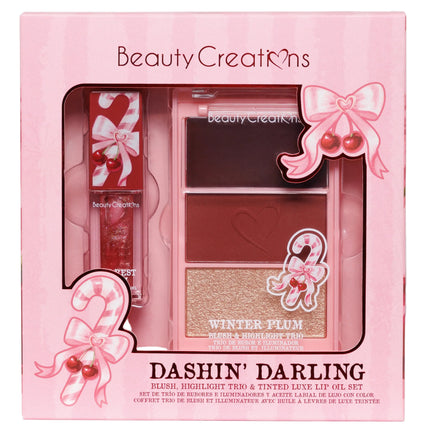 Beauty Creations Xmas Dashin' Darling Blush, Highlight & Tinted Luxe Lip Oil Set