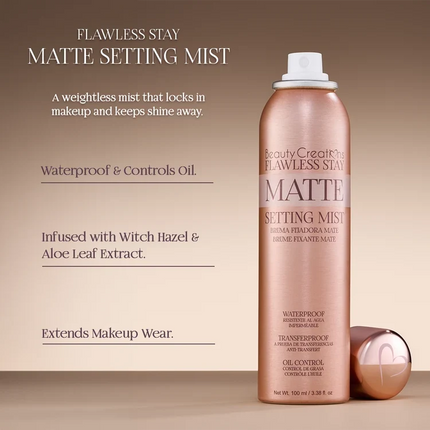 Beauty Creations Flawless Stay Aerosol Face Mist - Matte Setting Mist
