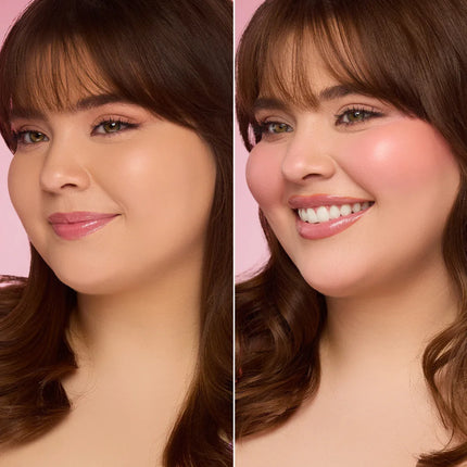 Beauty Creations Liquid Blush  Model Wearing Poppy Peach