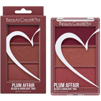 Beauty Creations Plum Affair Blush & Highlighter Trio