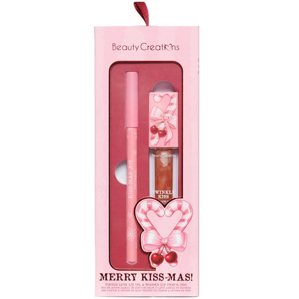 Beauty Creations Xmas Merry Kiss-Mas! Tinted Luxe Lip Oil & Wooden Lip Pencil Duo