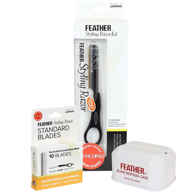 Feather Detail Styling Razor Kit - Short Handle