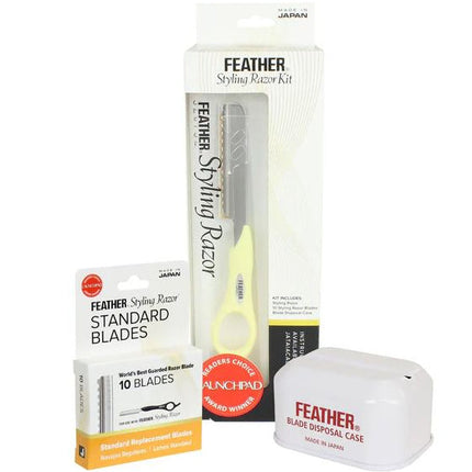 Feather Detail Styling Razor Kit - Short Handle
