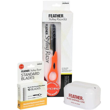Feather Detail Styling Razor Kit - Short Handle