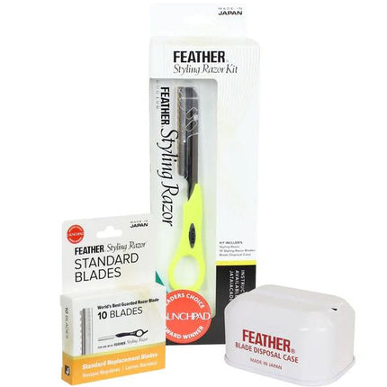 Feather Detail Styling Razor Kit - Short Handle