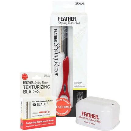 Feather Texturizing Styling Razor Kit - Red
