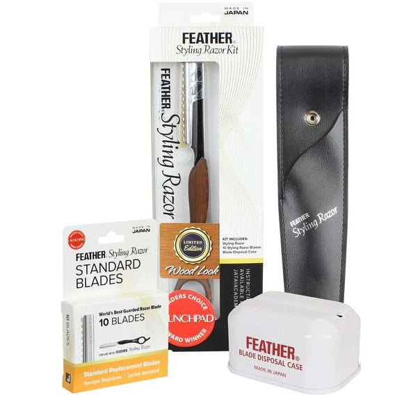 Feather Wood Look Styling Razor Kit