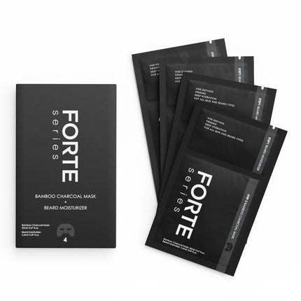 Forte Series Bamboo Charcoal Face Mask - Intense Hydrating & Detoxifying - 4 pack