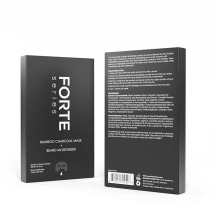 Forte Series Bamboo Charcoal Face Mask - Intense Hydrating & Detoxifying - 4 pack