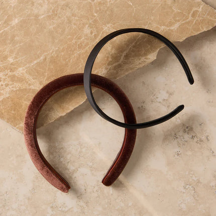 kitsch Black & Chocolate Satin & Velvet Headbands