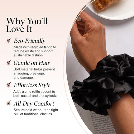 kitsch Black Ruffle Scrunchie