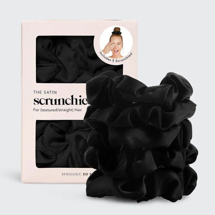 kitsch-black-satin-sleep-scrunchies-5pc-set-1