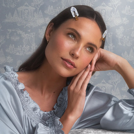 kitsch Bridgerton X Kitsch Creaseless Clips in Toile in Bloom