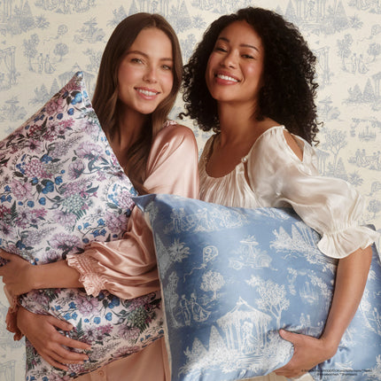 kitsch Bridgerton x Kitsch Satin Pillowcase in Garden Toile - King