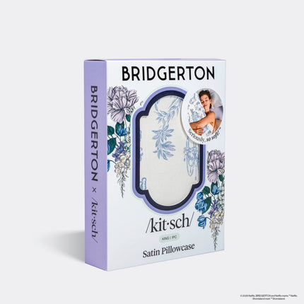 kitsch Bridgerton x Kitsch Satin Pillowcase in Garden Toile - King