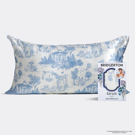kitsch Bridgerton x Kitsch Satin Pillowcase in Garden Toile - King