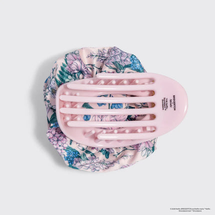 kitsch Bridgerton X Kitsch Satin Rosette Medium Flat Cloud Clip in Wisteria