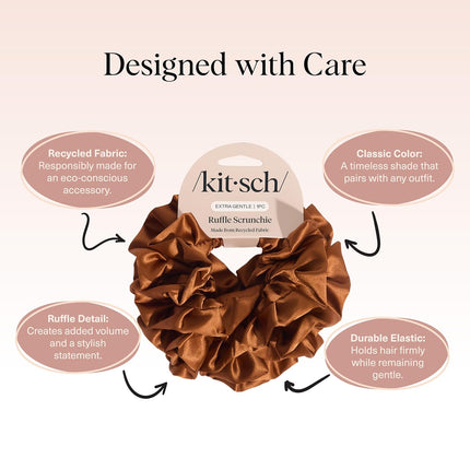 kitsch Camel Ruffle Scrunchie