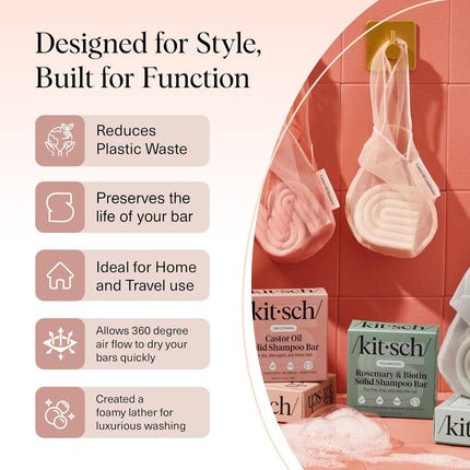 kitsch Castor Oil Shampoo Bar Saver Bag