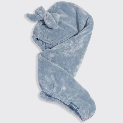 kitsch Coastal Blue Plush Microfiber Hair Towel Turban